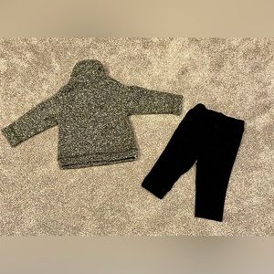 Old Navy Outfit - Black & Gray Shawl Collar Sweater & Black Jeans